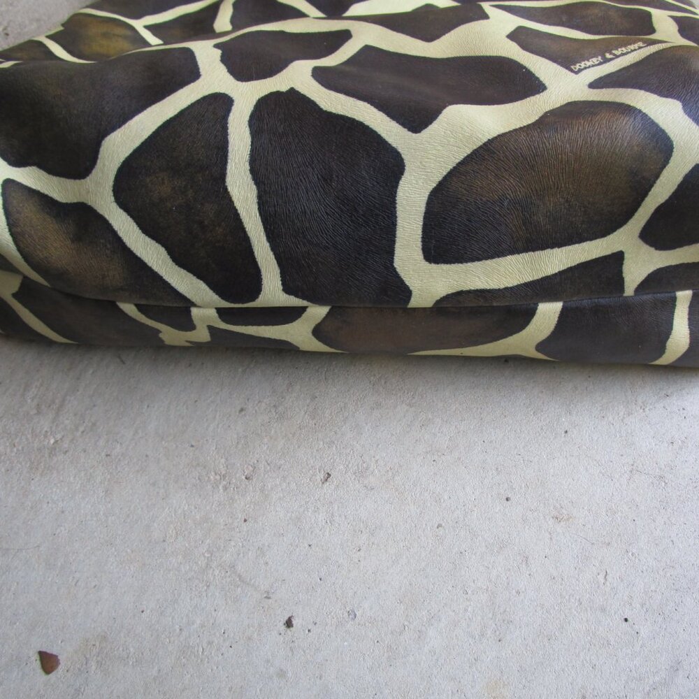 Vintage Dooney and Bourke Y2K leather giraffe print hobo - Picture 4 of 12